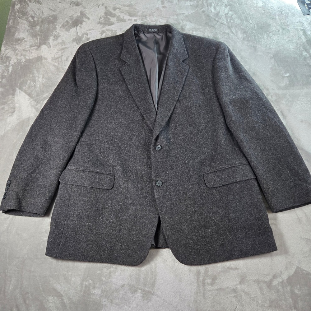 Botany 500 Camel Hair‎ Blazer Mens 48R Gray Wool Two Button Jacket Coat